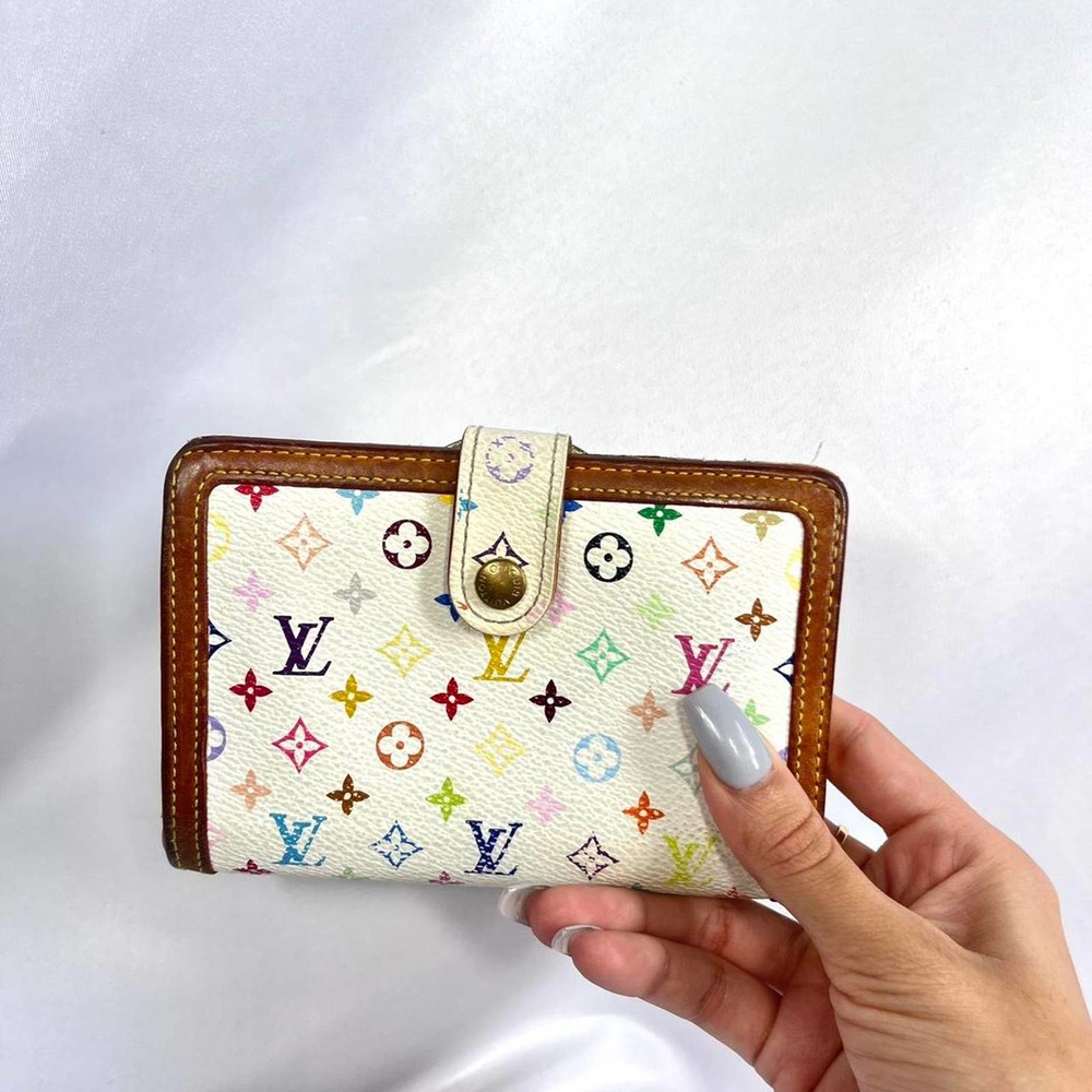 Louis Vuitton Takashi Murakami White Rainbow Monogram Wallet Special Edition